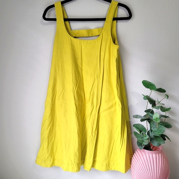 Anthropologie Maeve neon yellow green summer dress